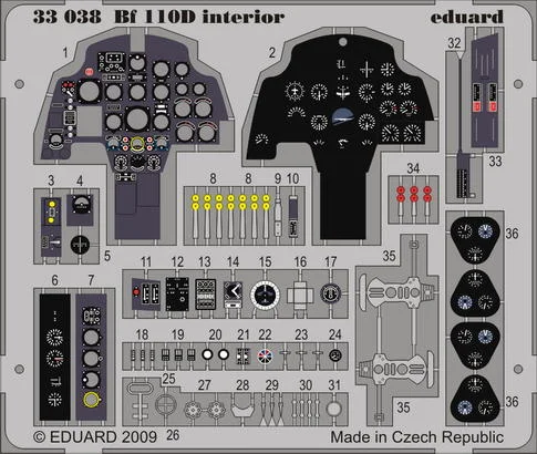 Spacecraft model toys for space - exploration - fascinated kids​ Eduard 1/32 scale Photoetch Bf 110D interior for Dragon - 33038