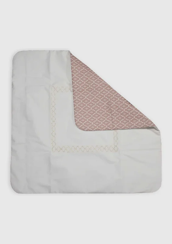 Cowboy - ranch model toys for Western - themed adventures​ Elisabetta Franchi Poplin monogram ivory/dusky-pink blanket