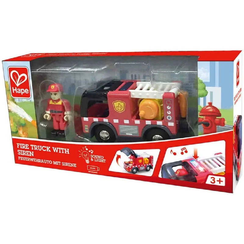 Educational wooden toys for toddlers' cognitive development​ Fire Truck With Siren Hape