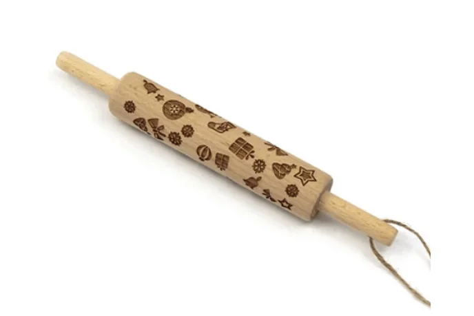 Wooden binoculars for pretend exploration​ Christmas Rolling Pin for Play Dough