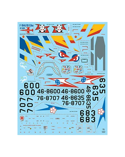 DIY airplane model toys for aviation enthusiasts to assemble​ Fundekals 1/32 decals for Lockheed F-104J/DJ Eiko aircraft kits - 32009