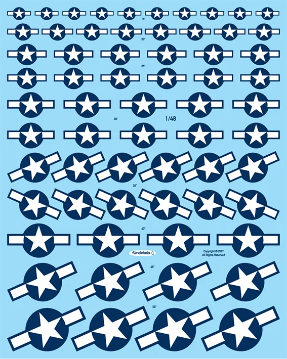 Gothic - style model toys for a spooky atmosphere​ Fundekals 1/48 scale #48012 - US National Insignias 1943-1947