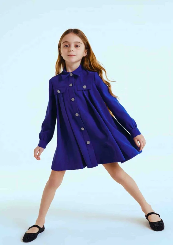 Animal - shaped model toys for wildlife education​ Genny Princess Blue Pleated Dress