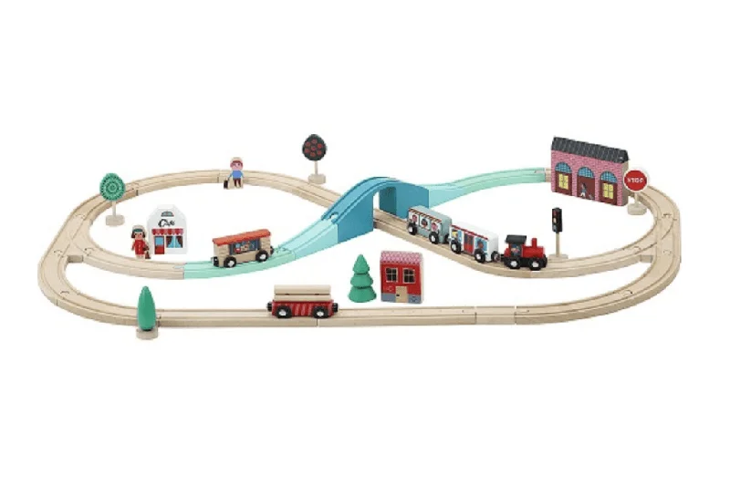 Wooden spinning tops for kinetic fun​ Grand Express Train Set by Vilac