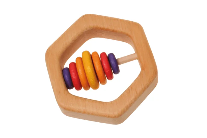 Wooden marionette puppets for performing arts​ Grimm's Hexagon Rattle With 7 Discs