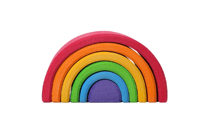 Wooden play helicopters for air travel play​ Grimm's Medium Rainbow - 6 pcs
