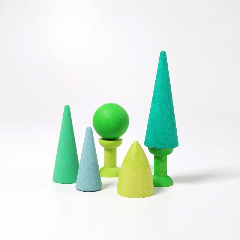 Wooden bath toys for water - filled fun​ Grimm's Forest Mixed 7 Pieces