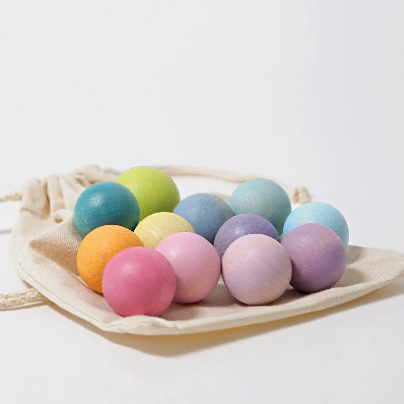Wooden walker toys for learning to walk​ Grimm's Wooden Balls Pastel Small 12 Pieces (2019)