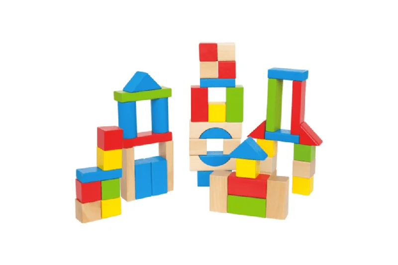 Wooden slide toys for backyard fun​ Hape Maple Blocks (50 Blocks)