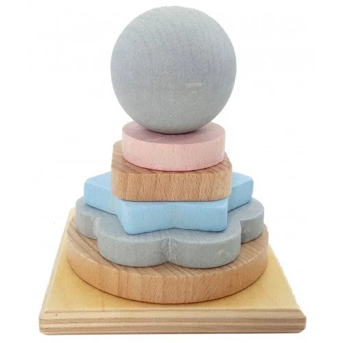 Wooden magnetic toys for scientific exploration​ Hess-Spielzeug - Stacking Tower Natural