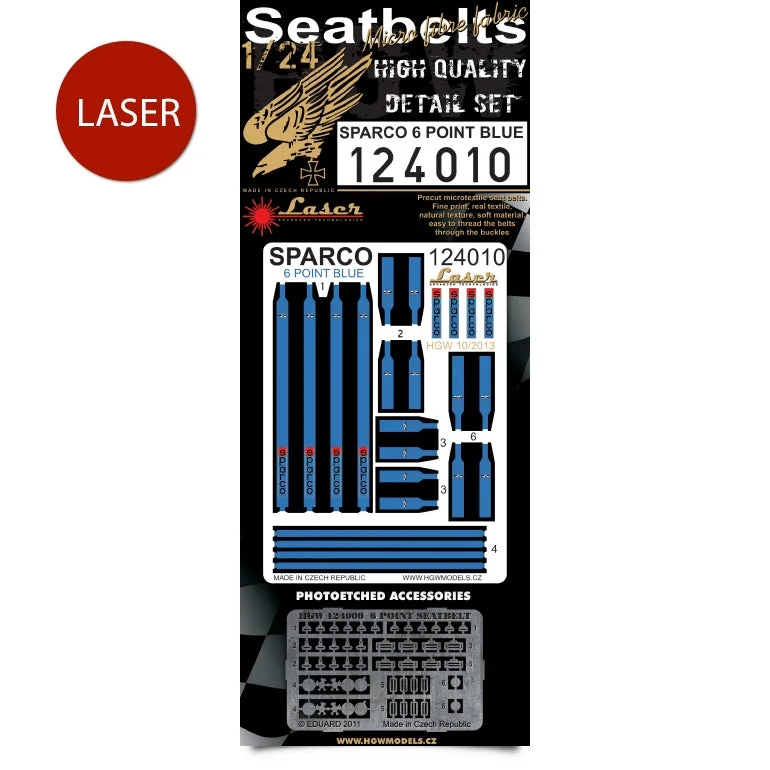 Victorian - dollhouse - inspired model toys for collectors​ HGW 1/24 Scale Sparco 6 Point Blue Seatbelts pre-cut for model speedcars #124010