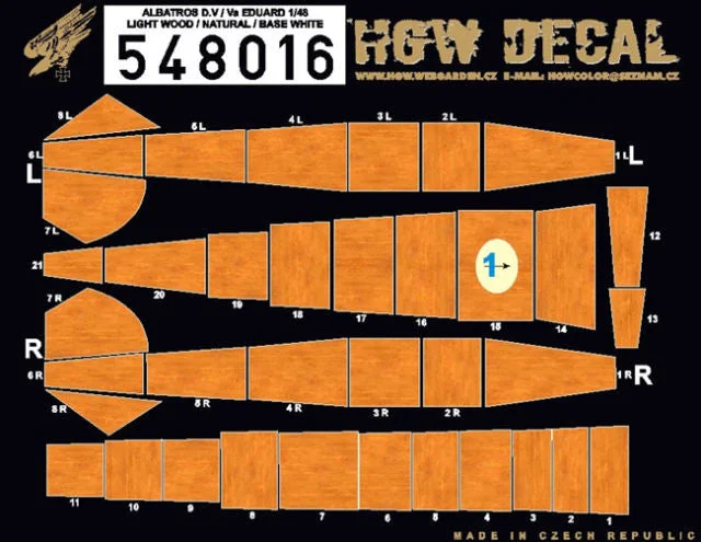 Superhero - lair model toys for comic - book fans​ HGW 1/48 wood decals Albatros D.V/Va Light Wood for Eduard #548016