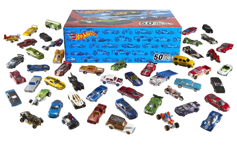Convertible cars for an open - air driving experience​ Hot Wheels 1:64 Scale Toy Cars & Trucks, 50-Pack
