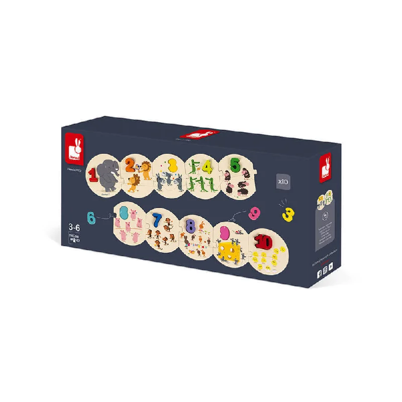 Wooden sensory toys for tactile exploration​ I learn To Count Wooden Puzzle