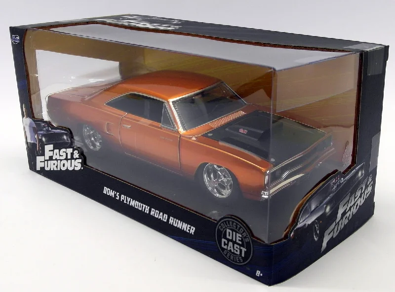Passenger train cars with various amenities​ Jada 1/24 Scale Diecast 97126 - Dom's Plymouth Roadrunner Fast & Furious Copper