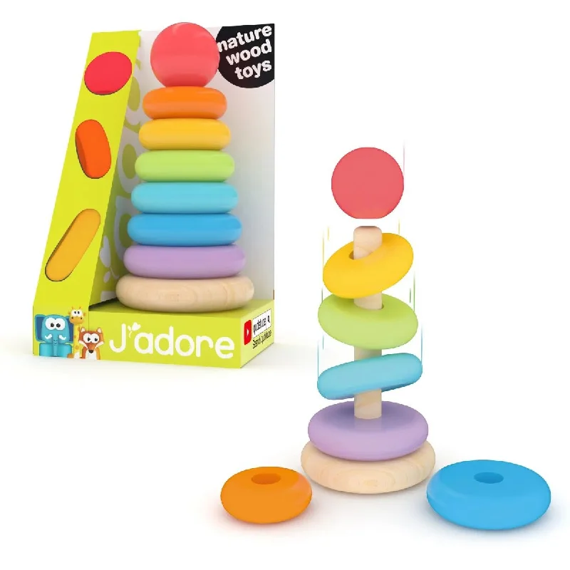 Wooden rocking horses for classic playtime​ J'adore Natural Wooden Stacker