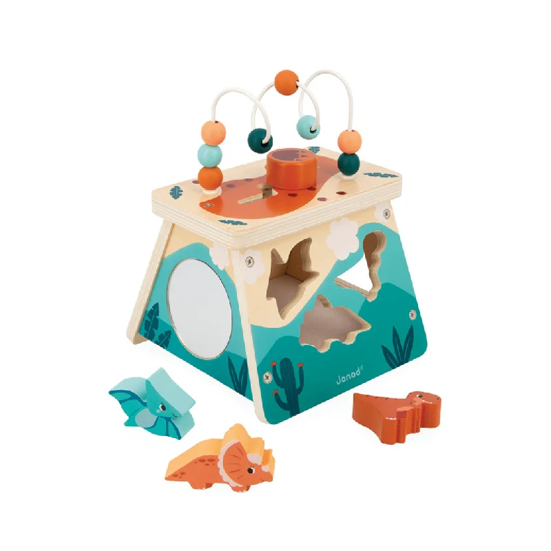 Wooden activity centers for baby development​ Janod Dino Multi-Activity Volcano