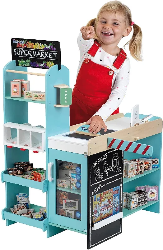 Wooden battery - operated toys for added functionality​ Klein 9391 Wooden Supermarket Play Centre