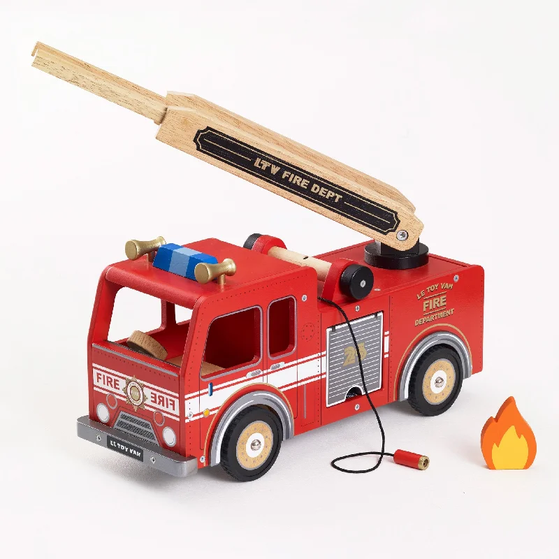 Wooden play garages for car storage​ Le Toy Van Fire Engine