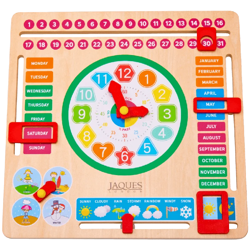 Wooden play snowmobiles for winter - themed play Teaching Clock - Time Telling Game