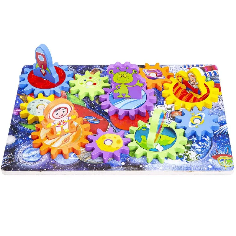Wooden puppet sets for storytelling​ Planet Gear Puzzle - Space Puzzle