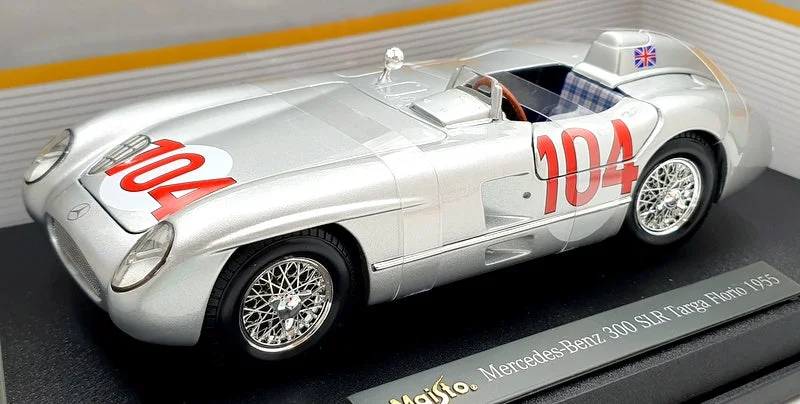 RC (Remote - Controlled) cars for hobby racing​ Maisto 1/18 scale Diecast 36613 Mercedes Benz 300 SLR Targa Florio 1955 #104