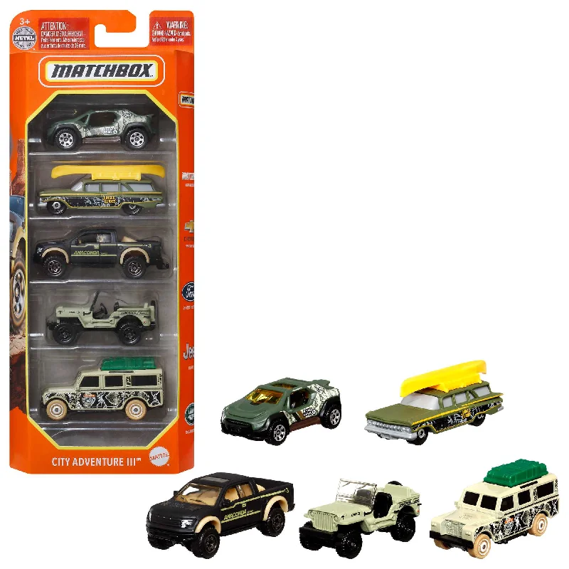 Police cars with high - speed capabilities for law enforcement​ Matchbox 5-Pack Vehicles Assortment
