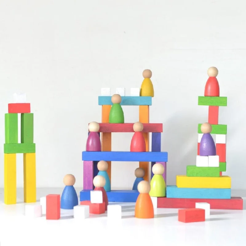 Wooden checkers sets for traditional games​ Math Play Rods - 64 Pieces