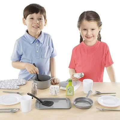 Wooden playhouses for kids' hideaways​ Melissa and Doug Kitchen Accessory Set