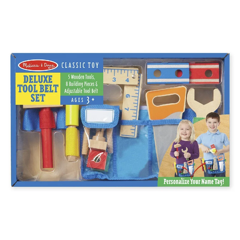 Wooden play spaceships for space exploration play​ Melissa & Doug 15174 Deluxe Wooden Tool Belt Set