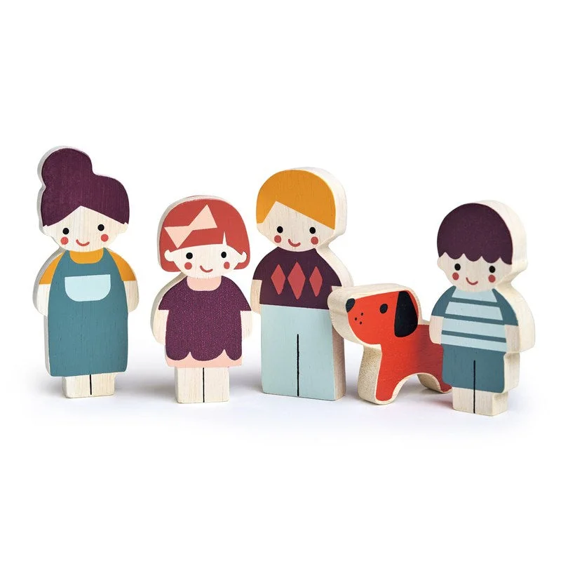 Wooden maracas for rhythmic shaking​ Mentari - Doll Family With Dog
