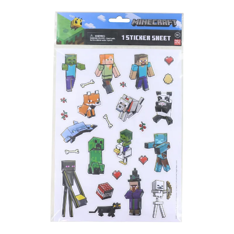 Video games with crossover events​ Minecraft Raised 3D Stickers | One Sheet