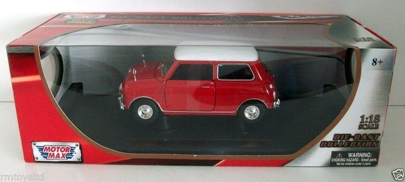 Gas - powered scooters for quick commuting​ MOTORMAX 1/18 - 73113 CLASSIC OLD MINI COOPER - RED / WHITE