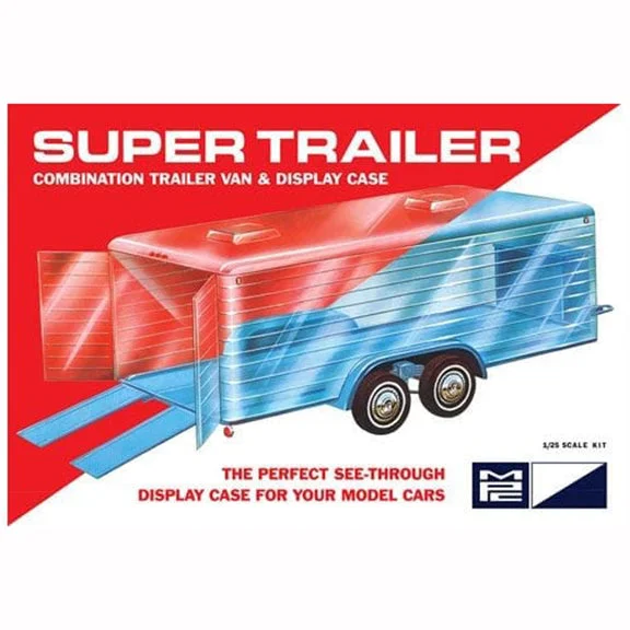 Double - decker buses for urban tourism​ MPC 1/25 Super Trailer Combination Display Case Plastic Model Kit