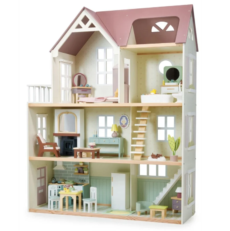 Wooden number toys for math concepts​ Mulberry Mansion with Furniture - Tender Leaf Toys