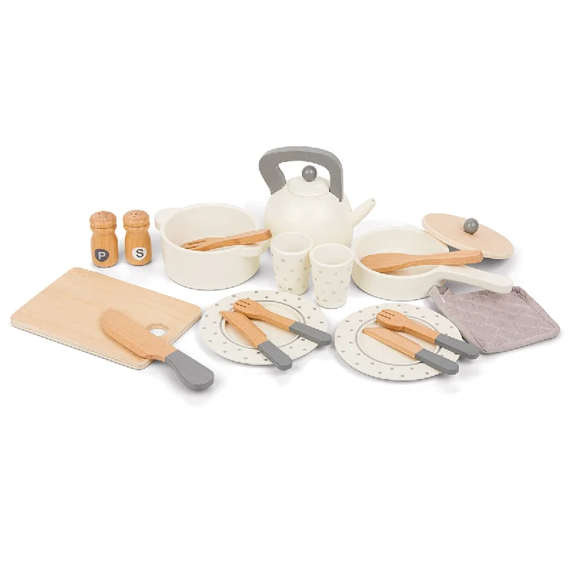Wooden play pirate ships for pirate adventures​ New Classic Toys Wooden Dinner Set