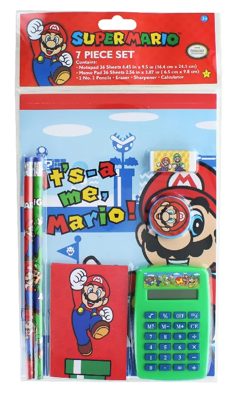 Video games with esports tournaments​ Nintendo Super Mario 7 Piece Stationery Set w/ Calculator