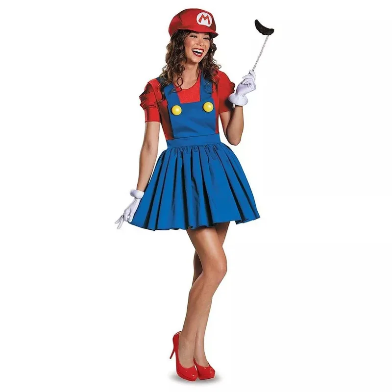Video games with DLC content details​ Nintendo Super Mario Bros Women's Mario Costume Dress
