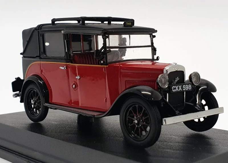Rideshare cars providing on - demand transportation​ OXFORD 1/43 AT004 BURGUNDY AUSTIN LOW LOADER TAXI RED / BLACK