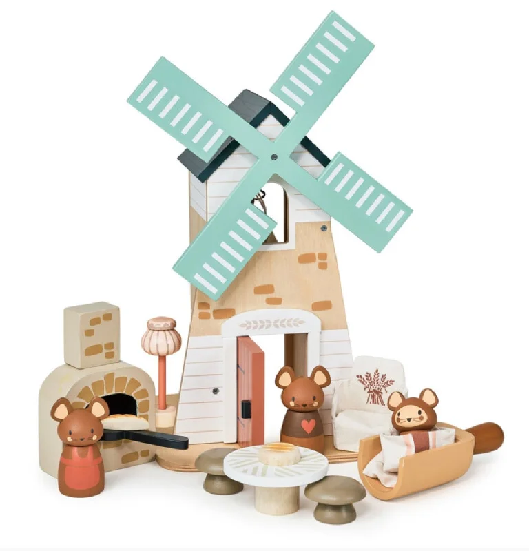 Wooden toy cars with smooth - rolling wheels​ Penny Windmill Set - Tender Leaf Toys