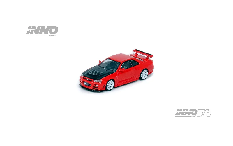Tribal - hut model toys for anthropology enthusiasts​ INNO64 1:64 Nissan Skyline GT-R R34 R-Tune R-Tune in Active Red with Carbon Bonnet