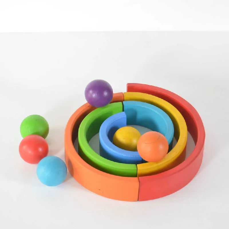 Handmade wooden toys with unique designs​ Rainbow Color Wooden balls