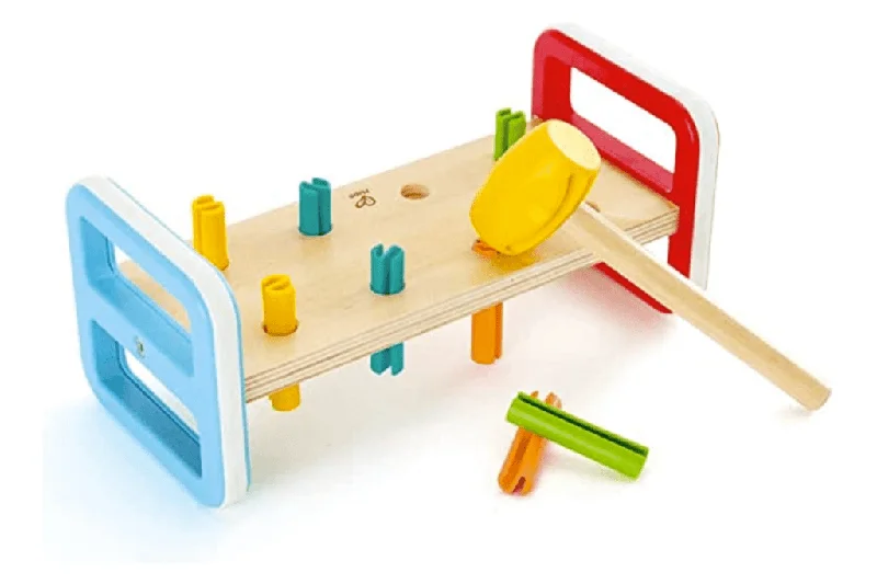 Wooden guitars for pretend musicians​ Rainbow Pound-A-Peg Bench - Hape