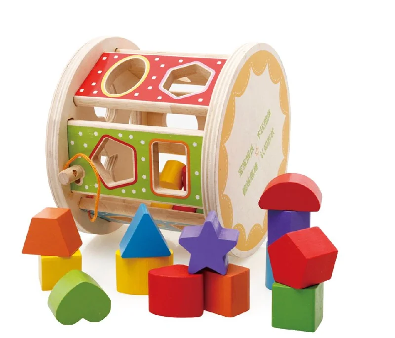 Wooden push - along toys for mobility support​ Round Shape Intelligence wooden toy