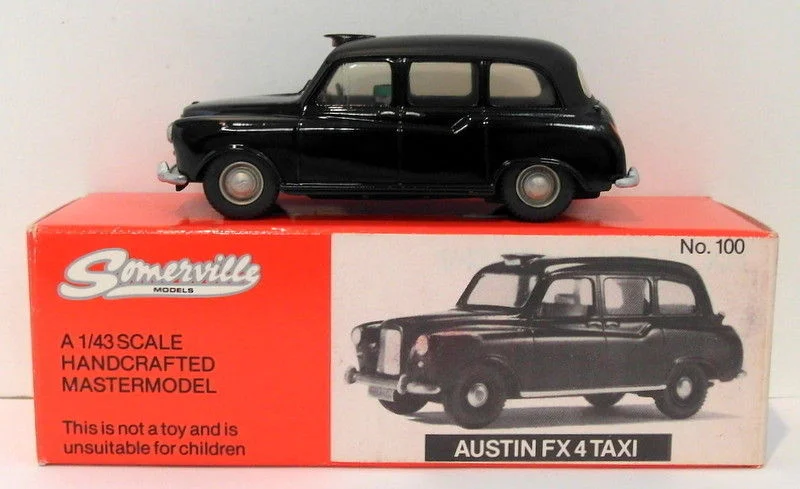 Model train cars for different purposes​ Somerville Models 1/43 Scale 100 - Austin FX4 Taxi -  Black