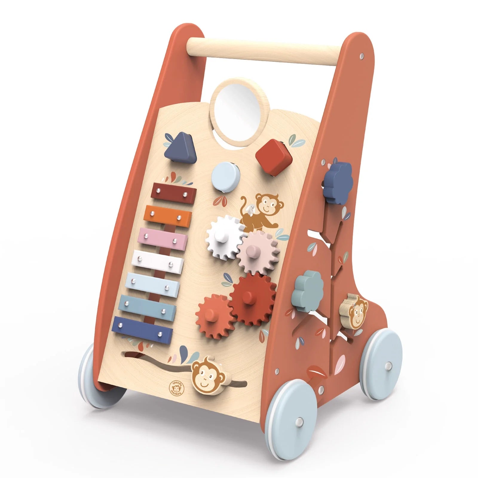 Handmade wooden toys with unique designs​ Speedy Monkey - Multi Activity Push Activity Walker