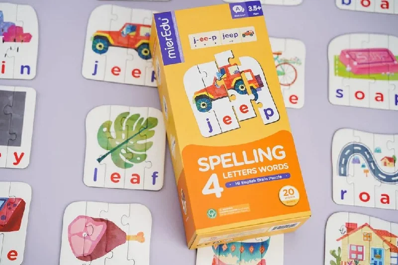Wooden play fire stations for fire - fighting pretend​ Spelling 4 Letter Words Brain Puzzle