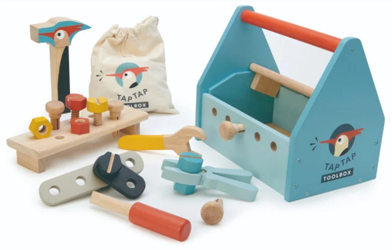 Wooden puppet sets for storytelling​ Tap Tap Tool Box - Tender Leaf Toys