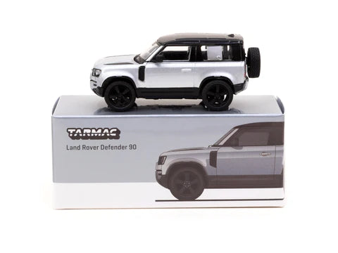 City buses with eco - friendly engines for public transport​ Tarmac 1/64 Land Rover Defender 90 - Silver Metallic