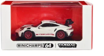 Train observation cars for scenic views​ Tarmac 1/64 Porsche 911 (992) GT3 RS - White/Red